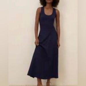 Pact Midnight Blue organic cotton Fit and Flare Maxi Dress